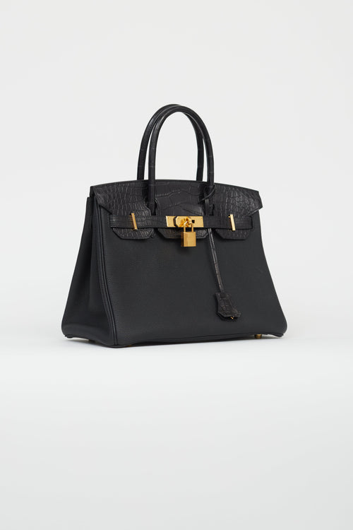 Hermès 2020 Noir Togo & Exotic Leather Birkin 30 Touch Bag