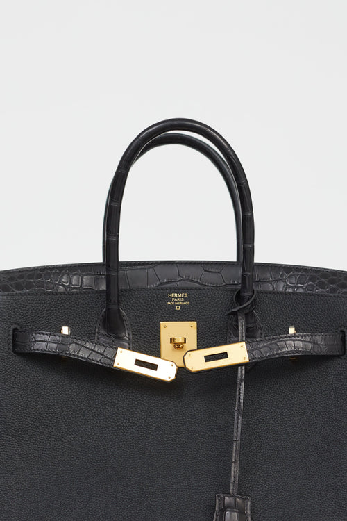 Hermès 2020 Noir Togo & Exotic Leather Birkin 30 Touch Bag