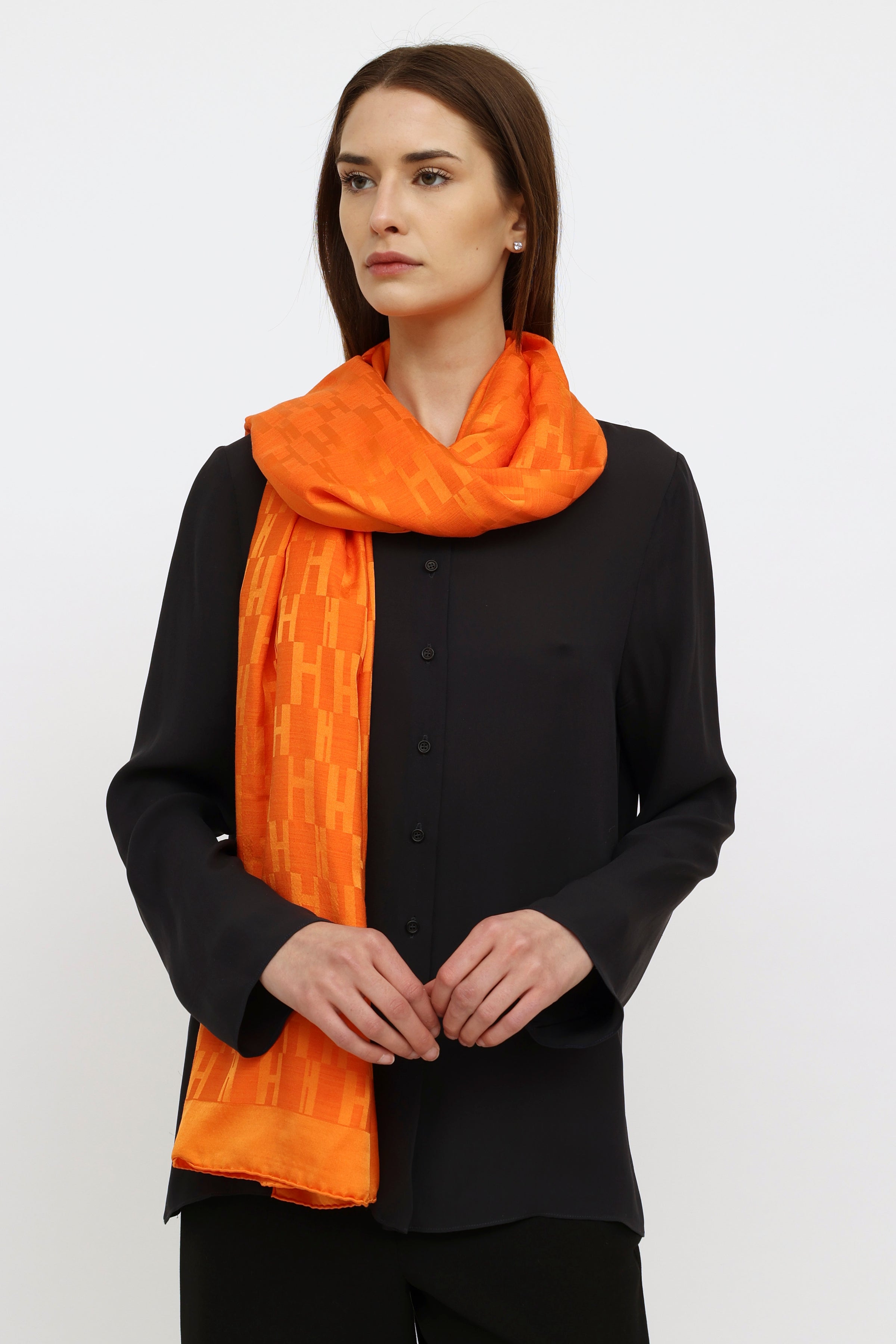 Hermès // H Orange En Carre Stole Scarf – VSP Consignment