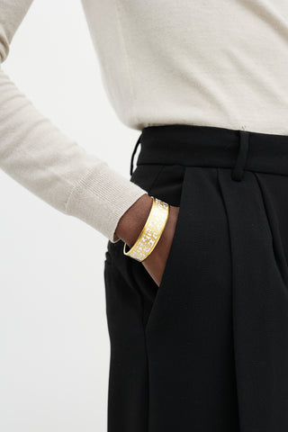 Hermès White & Gold Balcon Du Guadalquivir Bangle