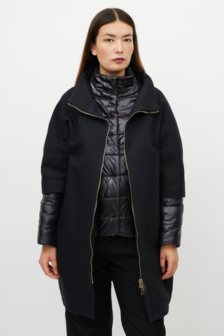 Herno Black Down Lined Coat