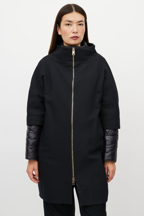 Herno Black Down Lined Coat