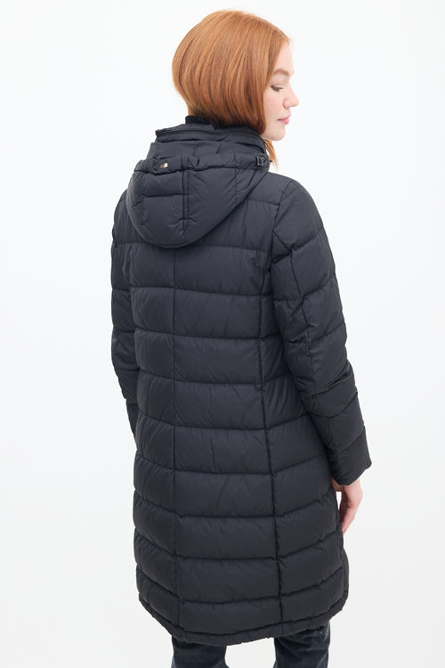 Herno Black Down & Nylon Hooded Puffer Coat