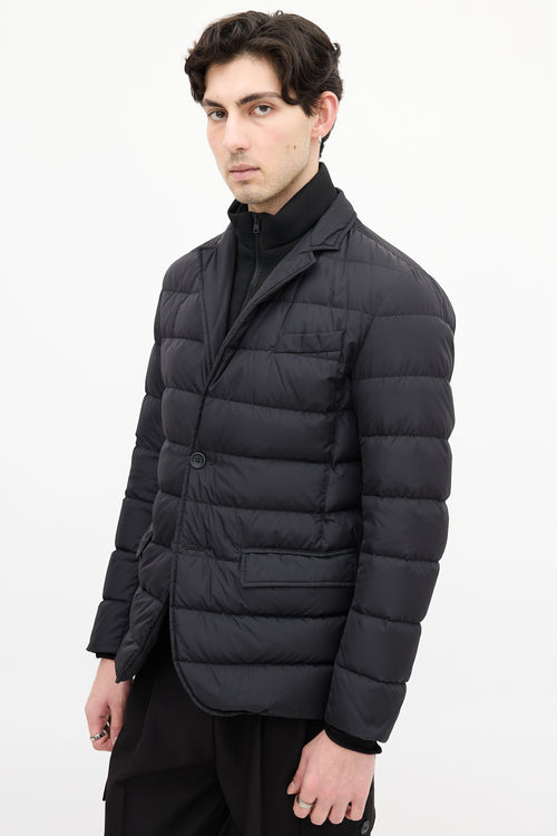 Herno Black Down & Nylon Layered Puffer Jacket