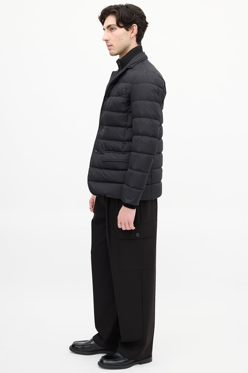 Herno Black Down & Nylon Layered Puffer Jacket