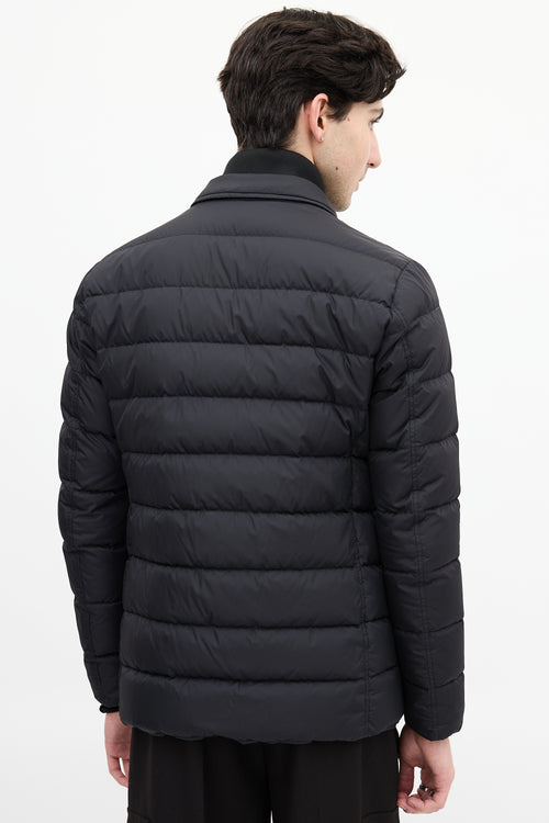 Herno Black Down & Nylon Layered Puffer Jacket