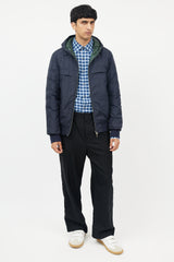 Herno Navy & Green Reversible Nylon Down Jacket