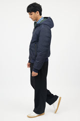 Herno Navy & Green Reversible Nylon Down Jacket