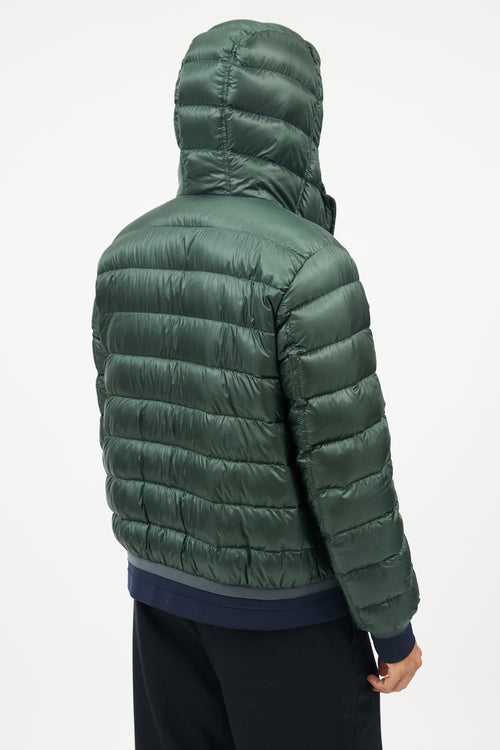 Herno Navy & Green Reversible Nylon Down Jacket