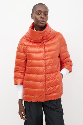 Herno Orange Quilted Down Sofia Jacket