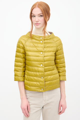 Herno Yellow & Grey Down Reversible Puffer Jacket