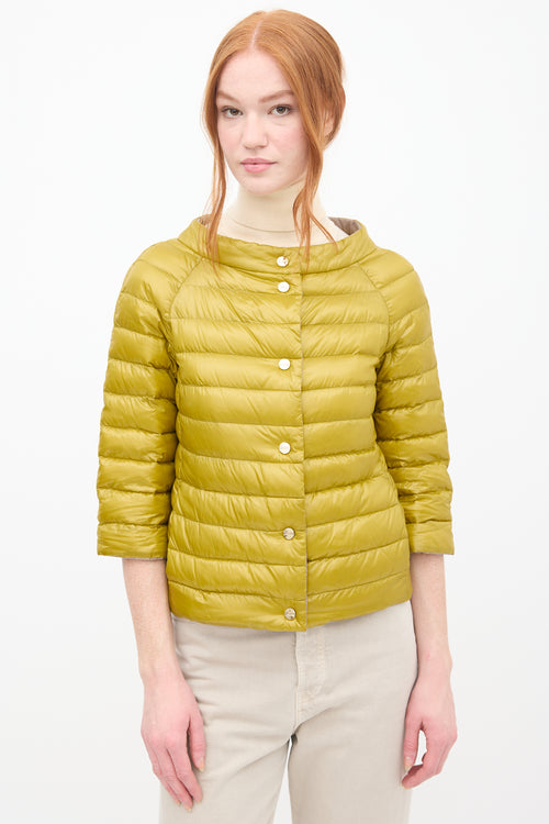 Herno Yellow & Grey Down Reversible Puffer Jacket