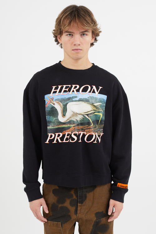Heron Preston Black & Multicolour Graphic Print Sweatshirt