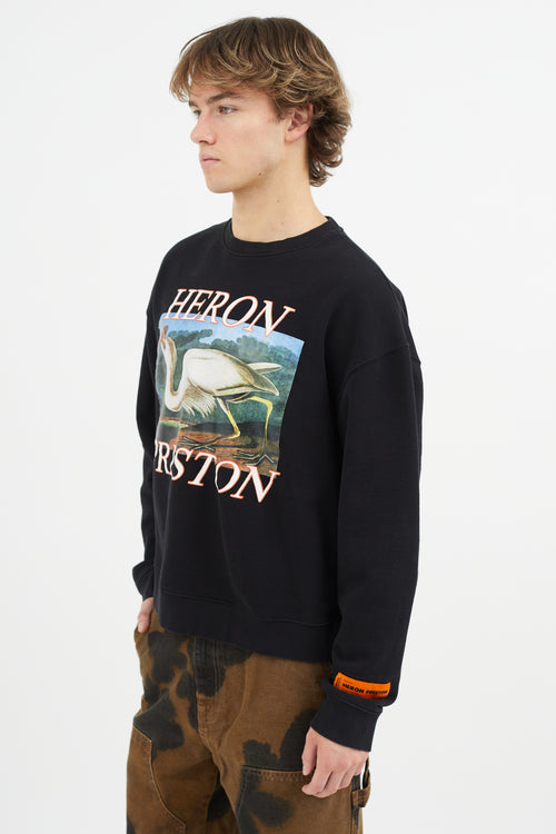 Heron Preston Black & Multicolour Graphic Print Sweatshirt