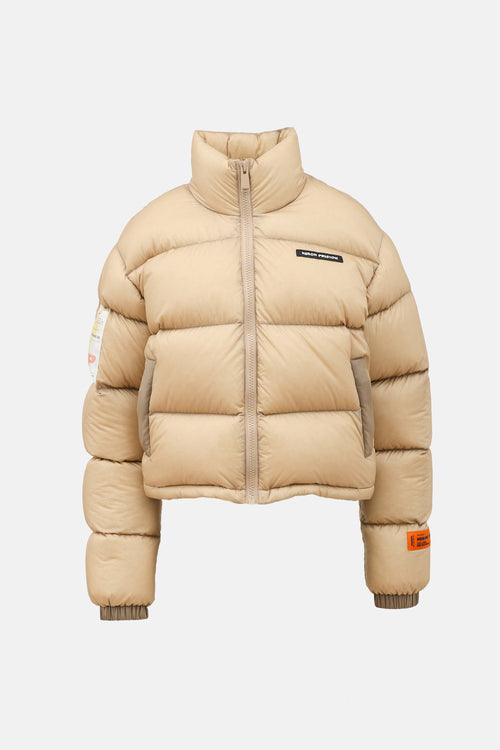Treated Nylon & Down Puffer Jacket