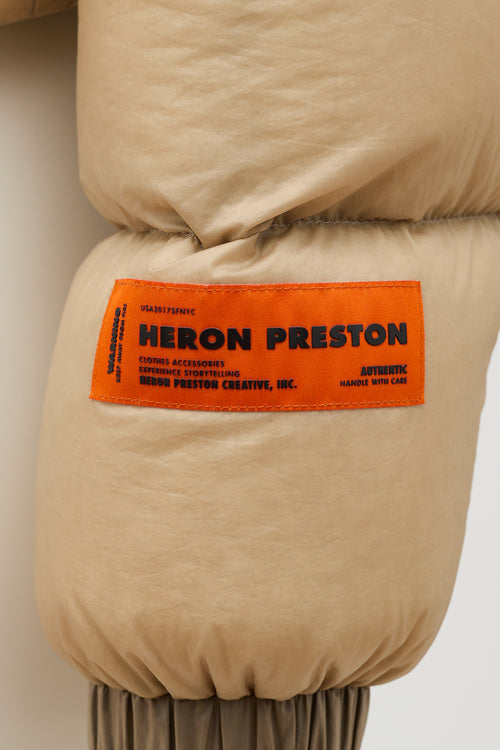 Treated Nylon & Down Puffer Jacket