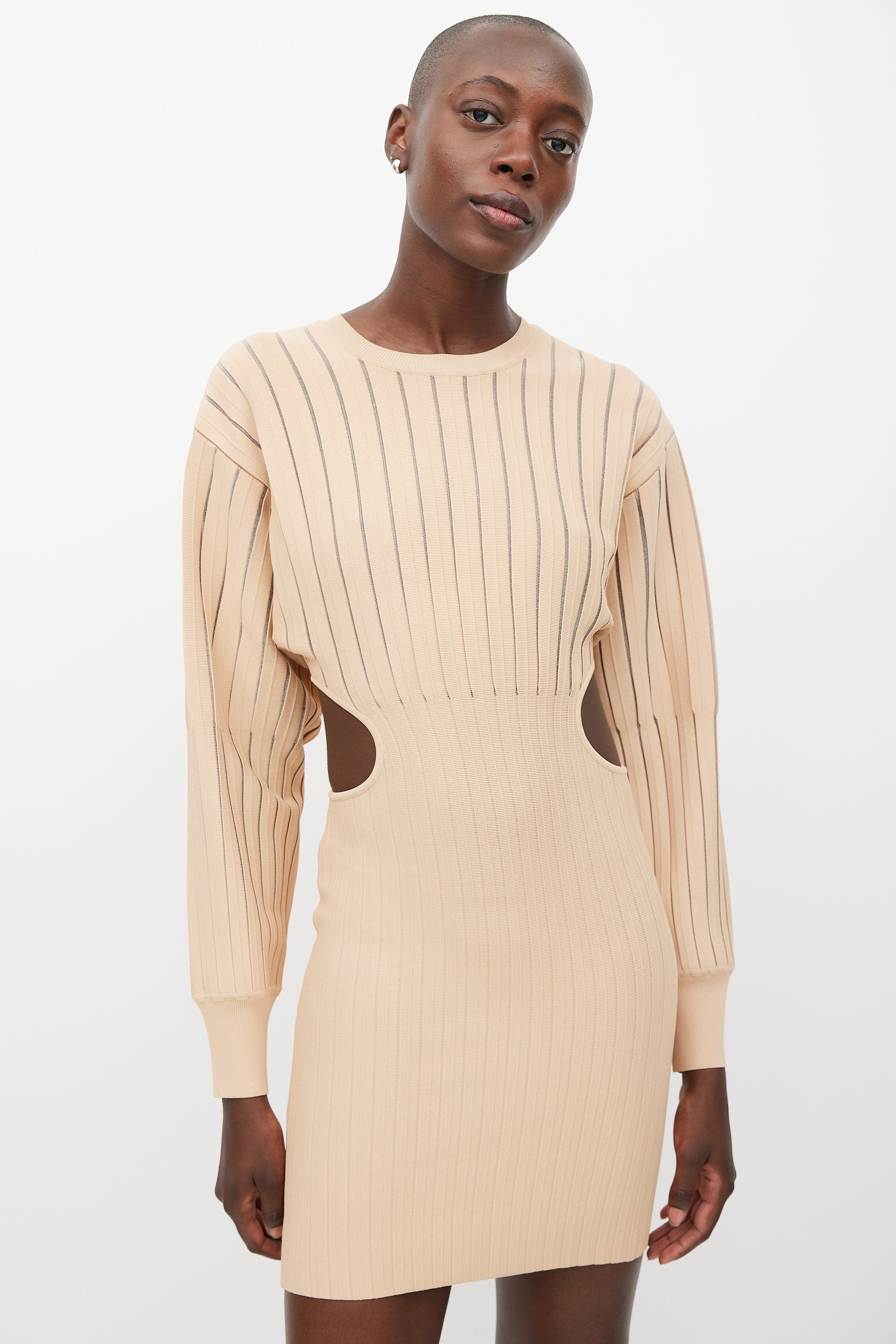 Hervé Léger // Ribbed Cut Out Bandage Dress – VSP Consignment