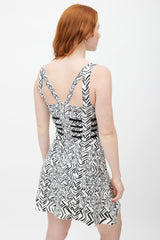 Hervé Léger Black & White Print Bandage Dress