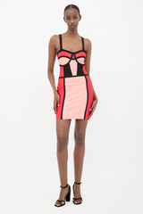 Hervè Legèr Colour Block Bandage Mini Dress