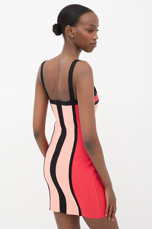 Hervè Legèr Colour Block Bandage Mini Dress