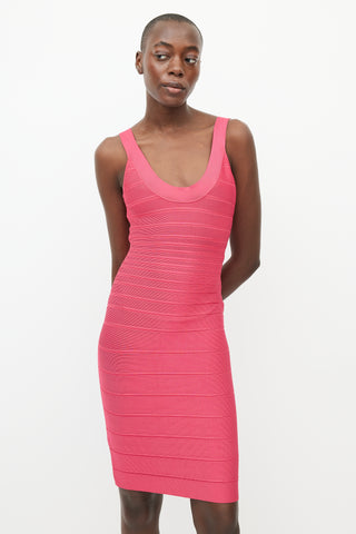 Hervé Léger // Grey & Pink Bandage Dress – VSP Consignment