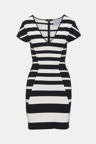 Hervé Léger Striped Bandage Dress
