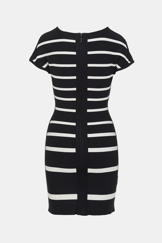 Hervé Léger Striped Bandage Dress