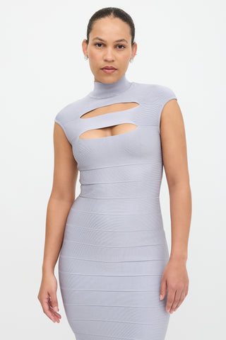 Hervé Léger Bandage Cut Out Maxi Dress
