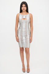Hervé Léger Metallic Woven Bandage Dress