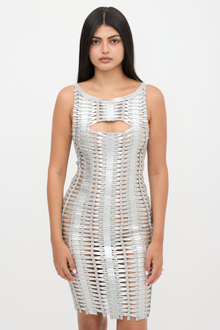 Hervé Léger Metallic Woven Bandage Dress