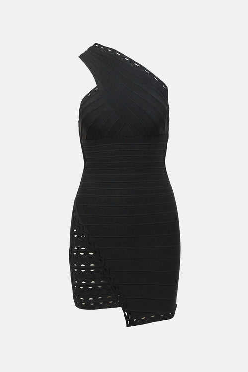 Hervé Léger Orleana Asymmetric Dress