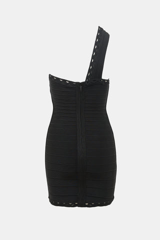 Hervé Léger Orleana Asymmetric Dress