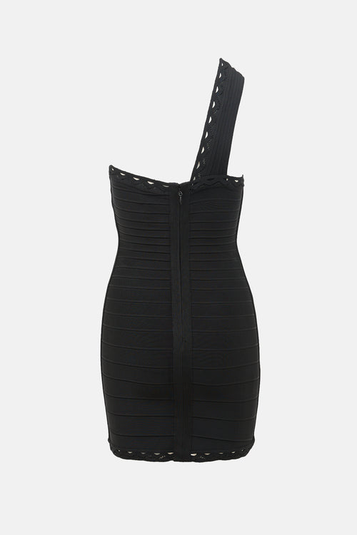 Hervé Léger Orleana Asymmetric Dress