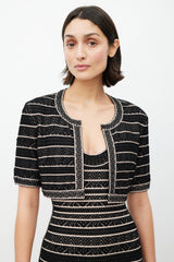 Hervé Léger Black & Pink Stripe Knit Co-Ord Set