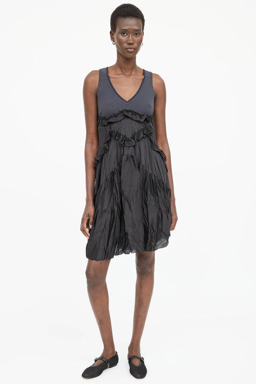 High Polka Dot Ruffle Dress