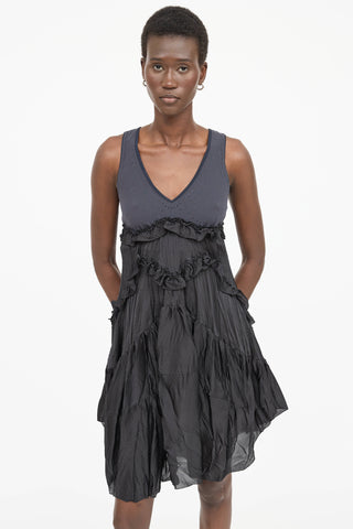 High Polka Dot Ruffle Dress