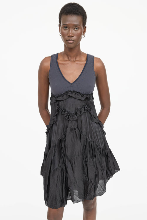 High Polka Dot Ruffle Dress