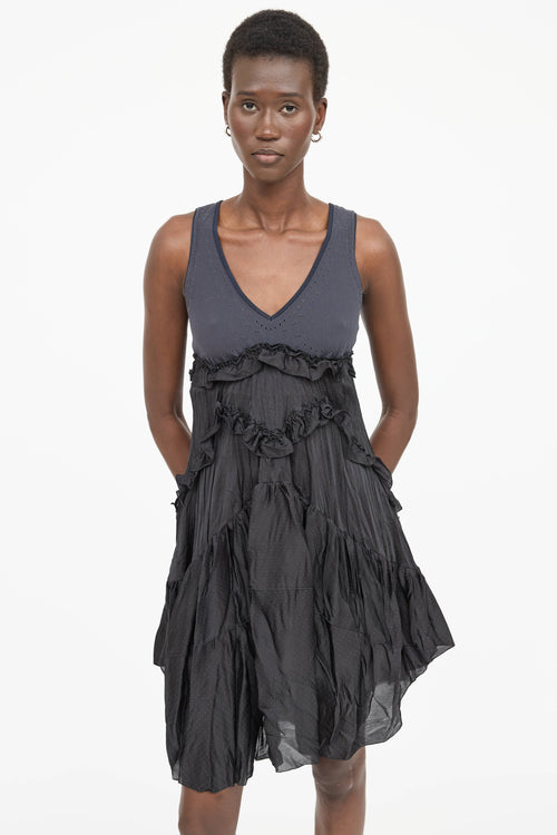 High Polka Dot Ruffle Dress