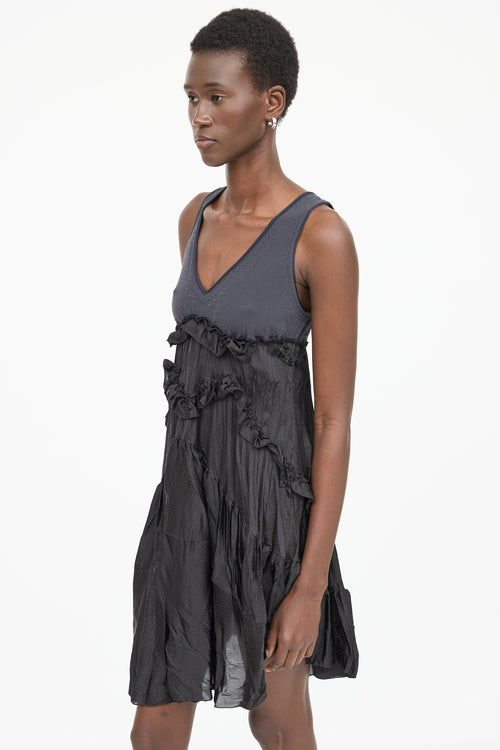 High Polka Dot Ruffle Dress