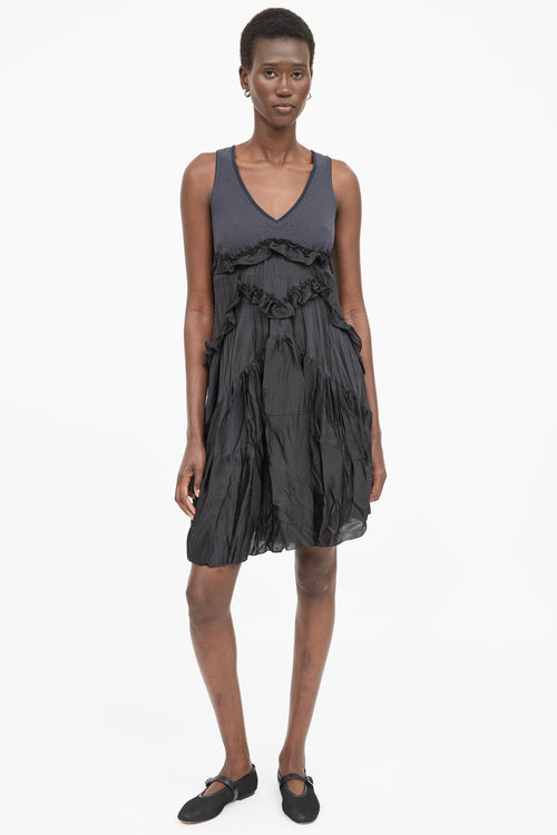 High Polka Dot Ruffle Dress