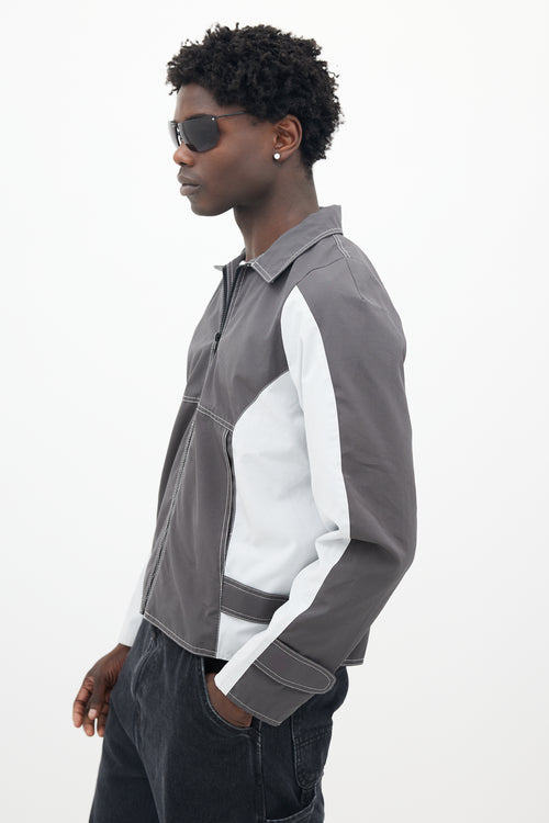 Hobby Wares Grey Colourblock Zip Up Jacket