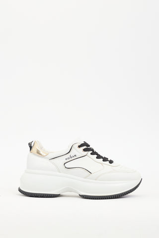 Hogan White & Black Leather Donna Sneaker