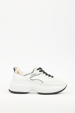 Hogan White & Black Leather Donna Sneaker