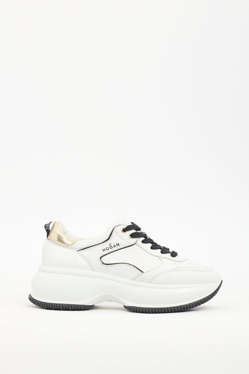 Hogan White & Black Leather Donna Sneaker