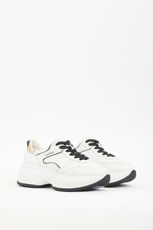 Hogan White & Black Leather Donna Sneaker