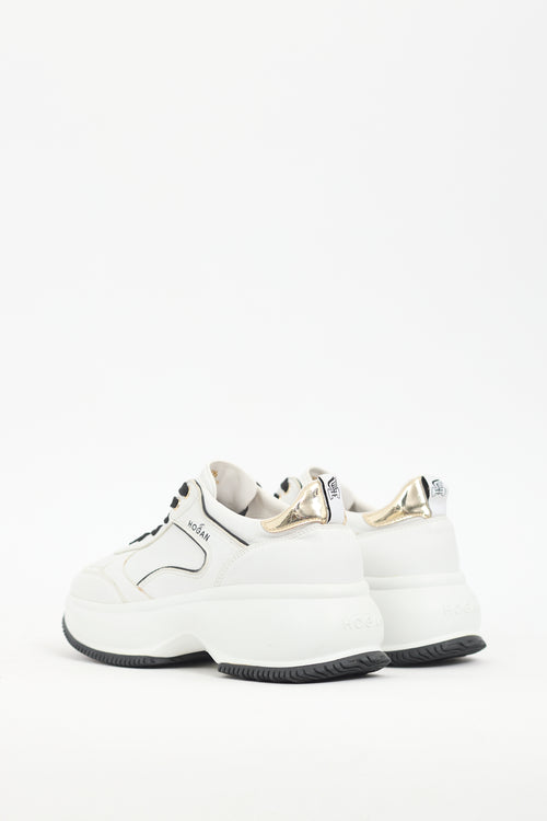 Hogan White & Black Leather Donna Sneaker