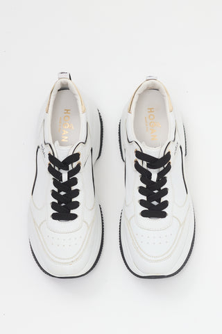 Hogan White & Black Leather Donna Sneaker