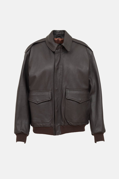 Leather Bomber Jacket