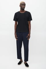 Homme Plissé Issey Miyake Black Pleated Crewneck T-Shirt