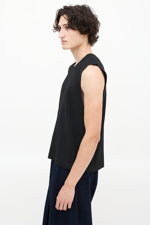 Homme Plissé Issey Miyake Black Pleated Tank Top